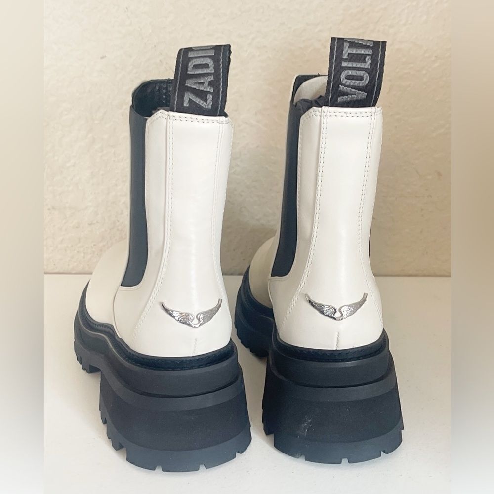 Zadig & Voltaire boots Semy Chelsea Ride platform combat Boot cream New 38/7 - Picture 13 of 17